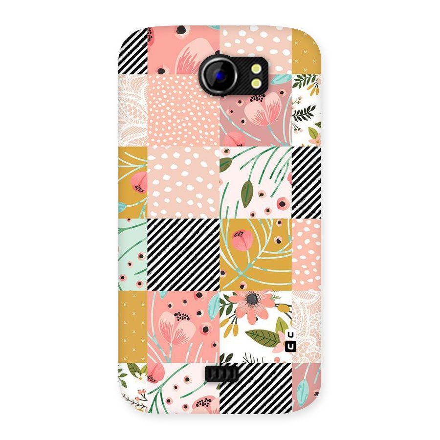 Leaf Stripe Polka Back Case for Micromax Canvas 2 A110