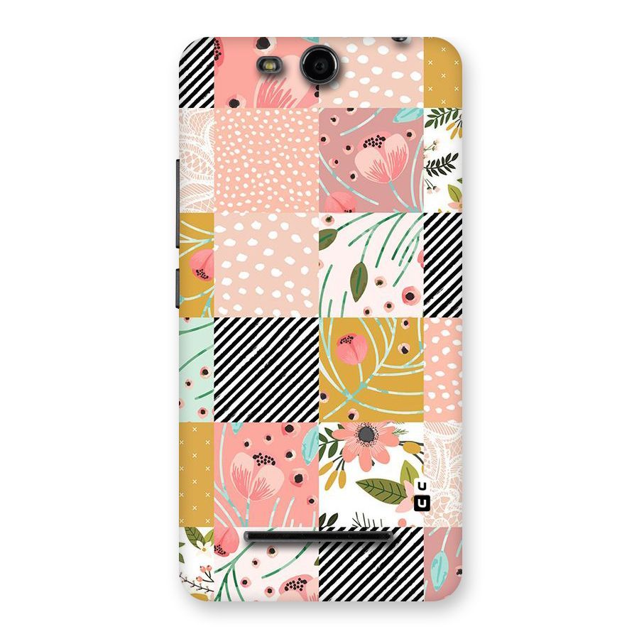 Leaf Stripe Polka Back Case for Micromax Canvas Juice 3 Q392