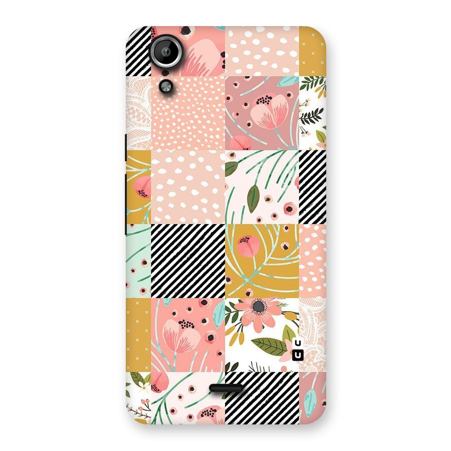 Leaf Stripe Polka Back Case for Micromax Canvas Selfie Lens Q345