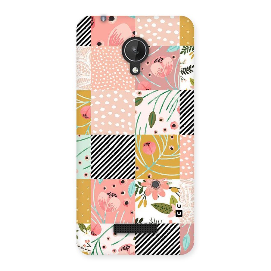 Leaf Stripe Polka Back Case for Micromax Canvas Spark Q380