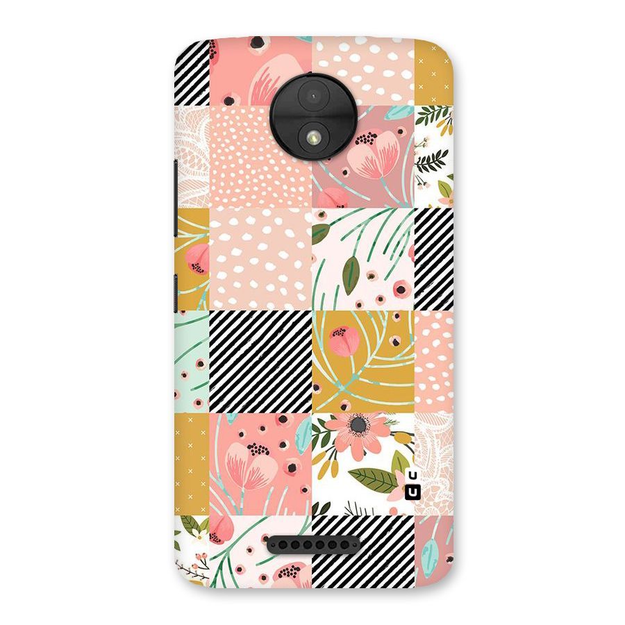 Leaf Stripe Polka Back Case for Moto C