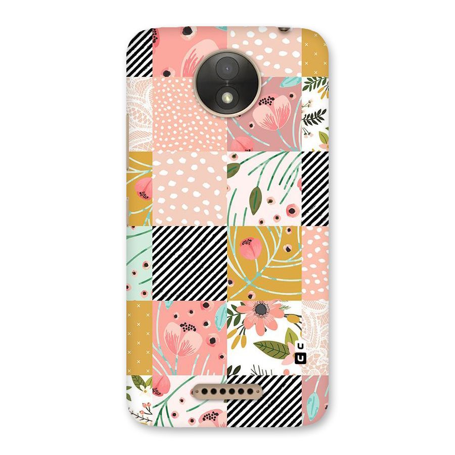 Leaf Stripe Polka Back Case for Moto C Plus