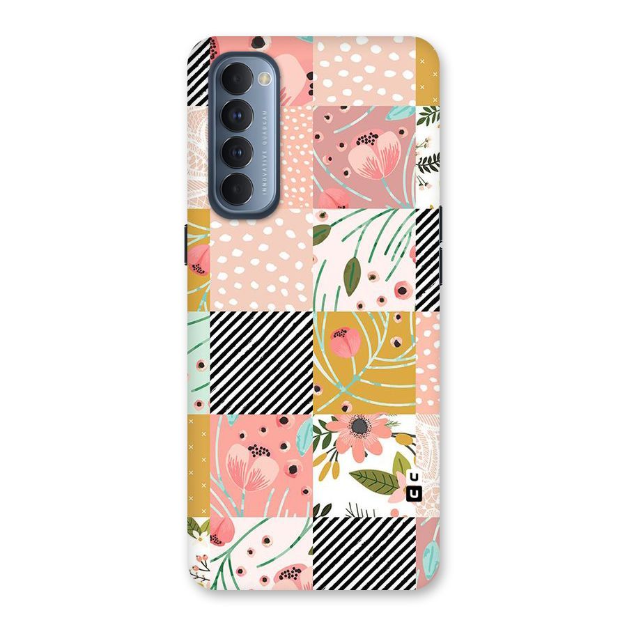 Leaf Stripe Polka Back Case for Reno4 Pro