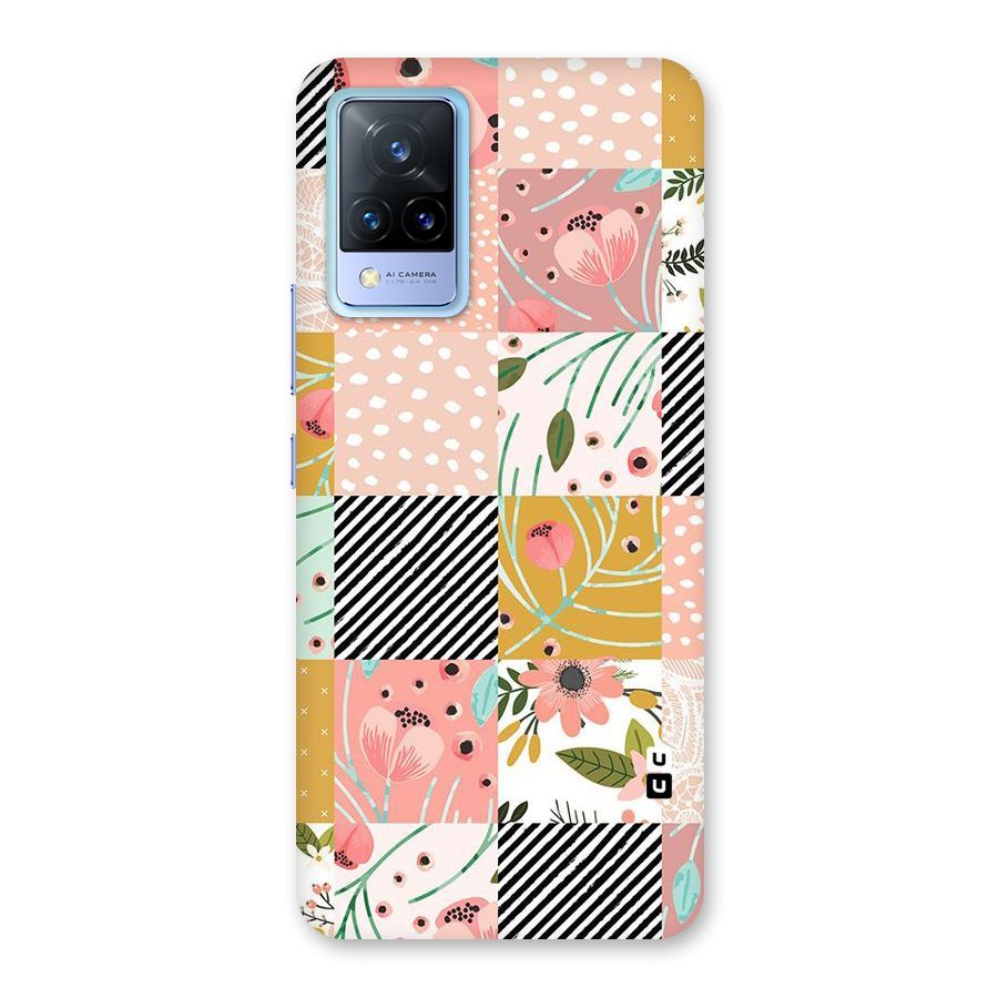 Leaf Stripe Polka Back Case for Vivo V21 5G