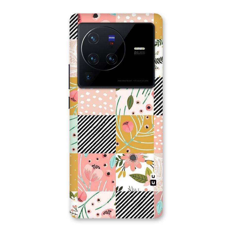 Leaf Stripe Polka Back Case for Vivo X80 Pro