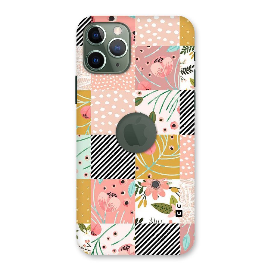 Leaf Stripe Polka Back Case for iPhone 11 Pro Logo  Cut