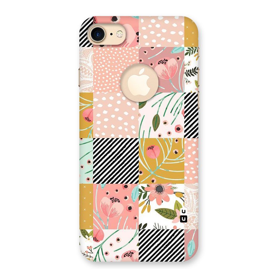 Leaf Stripe Polka Back Case for iPhone 7 Logo Cut