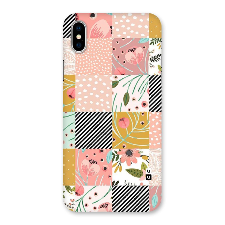 Leaf Stripe Polka Back Case for iPhone X