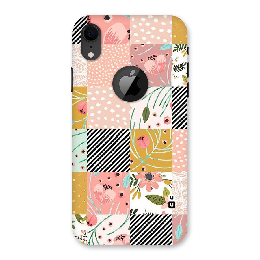 Leaf Stripe Polka Back Case for iPhone XR Logo Cut