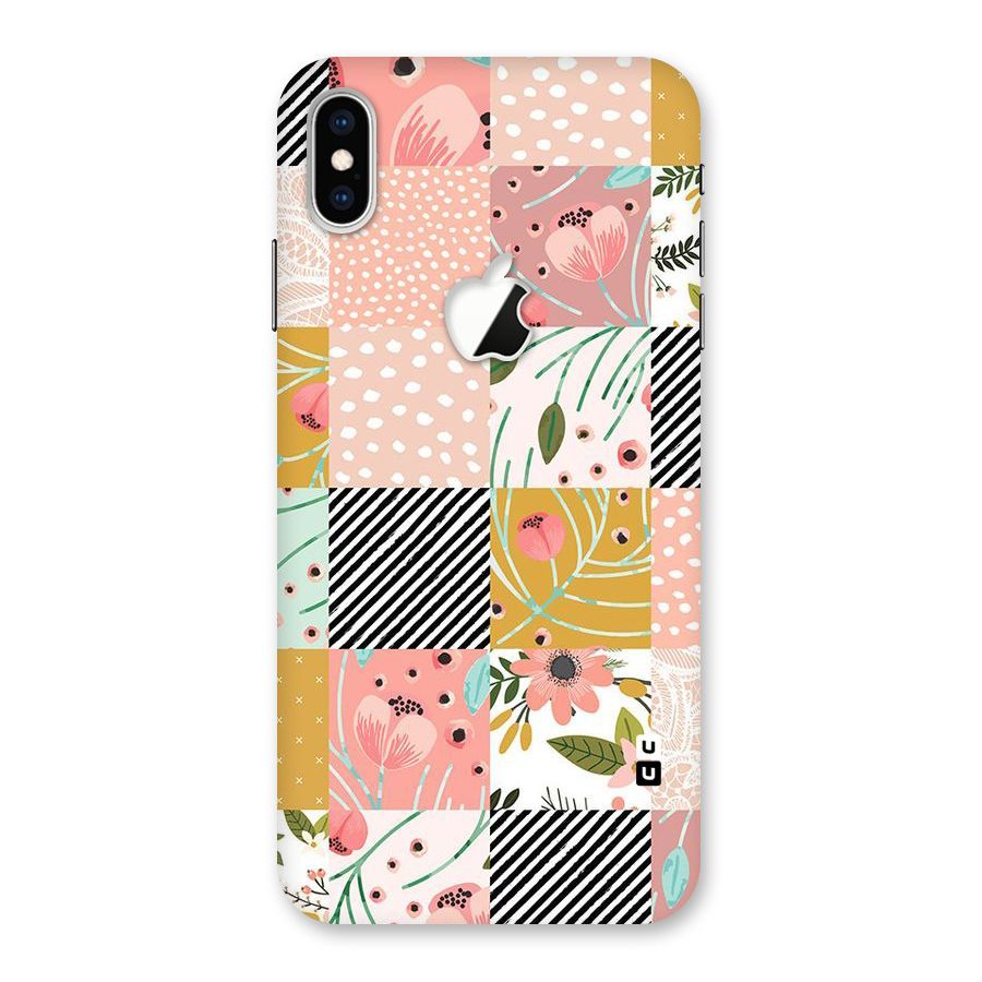 Leaf Stripe Polka Back Case for iPhone XS Max Apple Cut