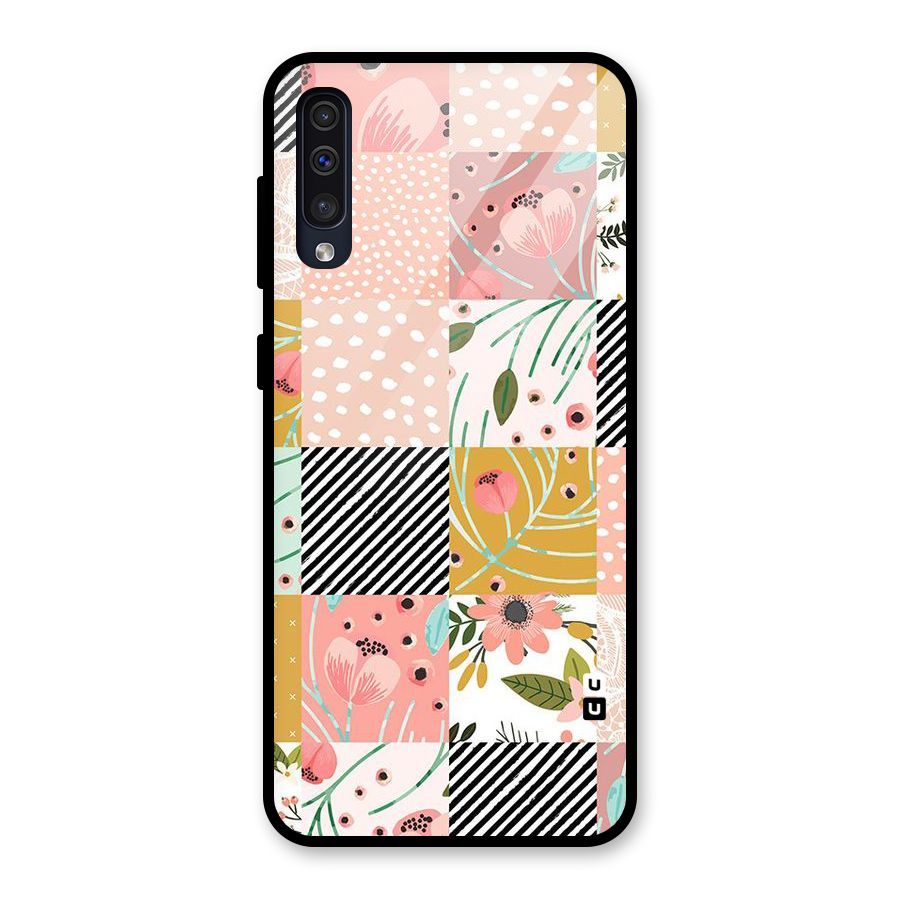 Leaf Stripe Polka Glass Back Case for Galaxy A30s