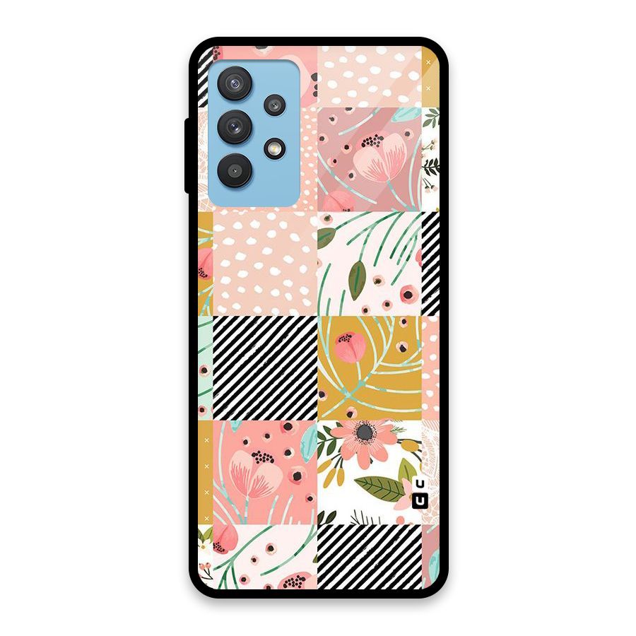 Leaf Stripe Polka Glass Back Case for Galaxy M32 5G