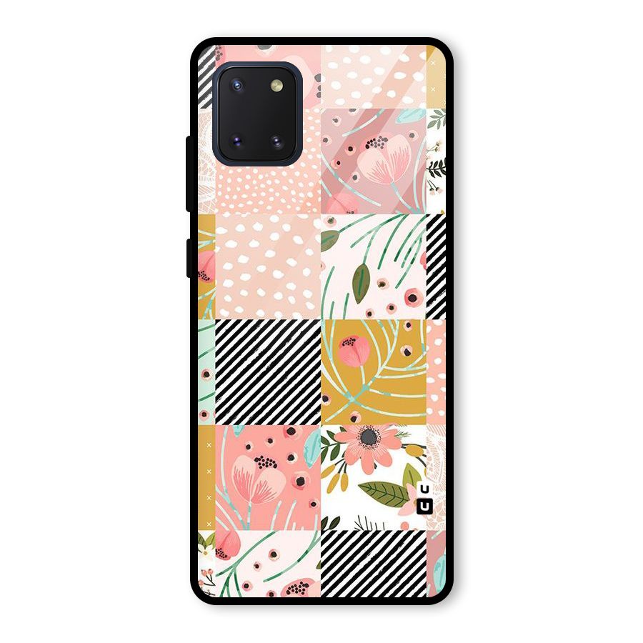 Leaf Stripe Polka Glass Back Case for Galaxy Note 10 Lite