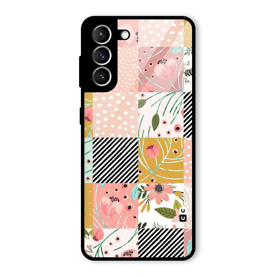 Leaf Stripe Polka Glass Back Case for Galaxy S21 5G