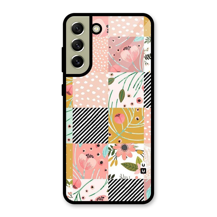 Leaf Stripe Polka Glass Back Case for Galaxy S21 FE 5G