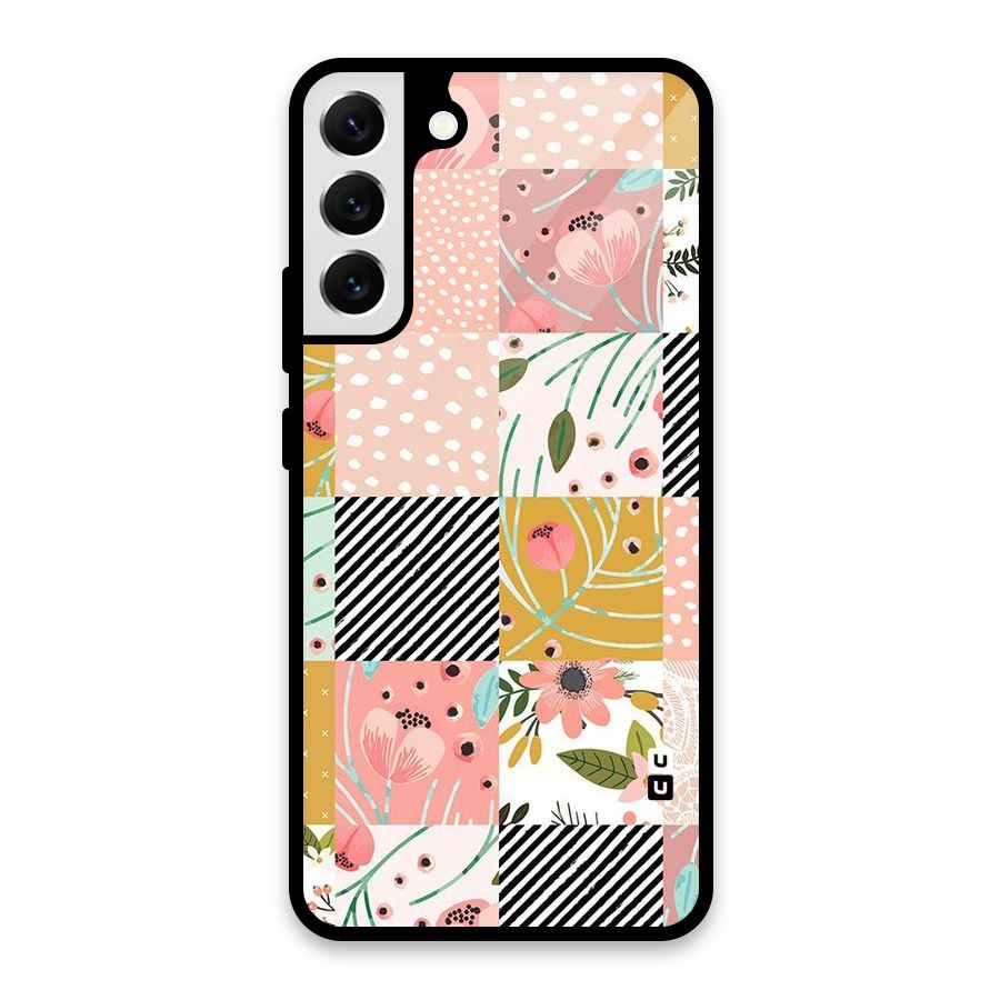 Leaf Stripe Polka Glass Back Case for Galaxy S22 Plus 5G