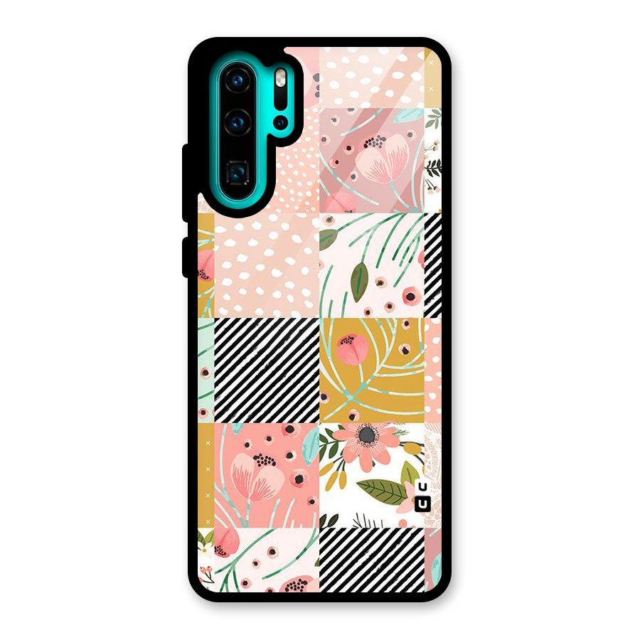 Leaf Stripe Polka Glass Back Case for Huawei P30 Pro
