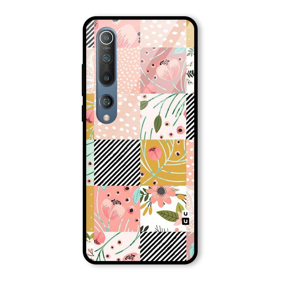 Leaf Stripe Polka Glass Back Case for Mi 10