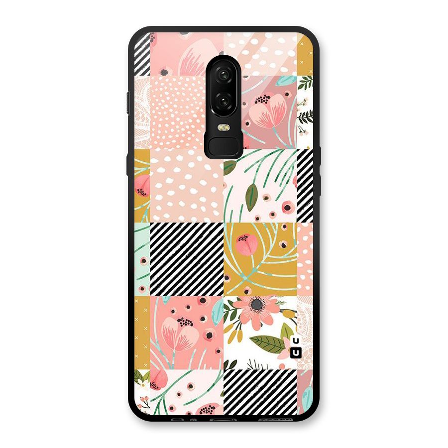 Leaf Stripe Polka Glass Back Case for OnePlus 6