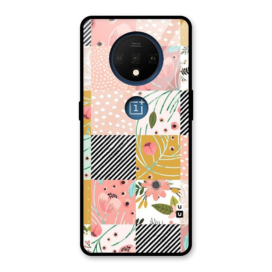 Leaf Stripe Polka Glass Back Case for OnePlus 7T