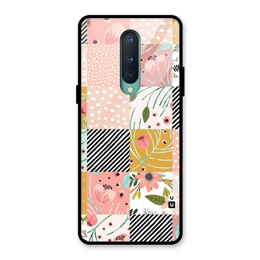 Leaf Stripe Polka Glass Back Case for OnePlus 8