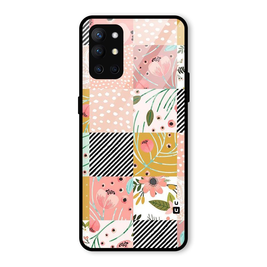 Leaf Stripe Polka Glass Back Case for OnePlus 9R