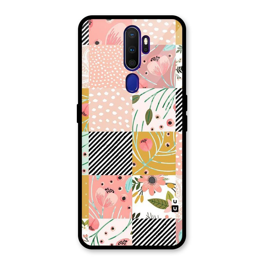 Leaf Stripe Polka Glass Back Case for Oppo A9 (2020)