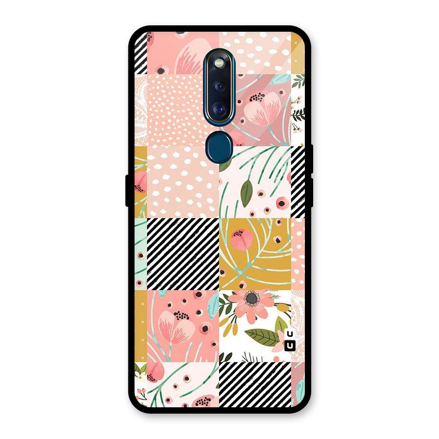 Leaf Stripe Polka Glass Back Case for Oppo F11 Pro
