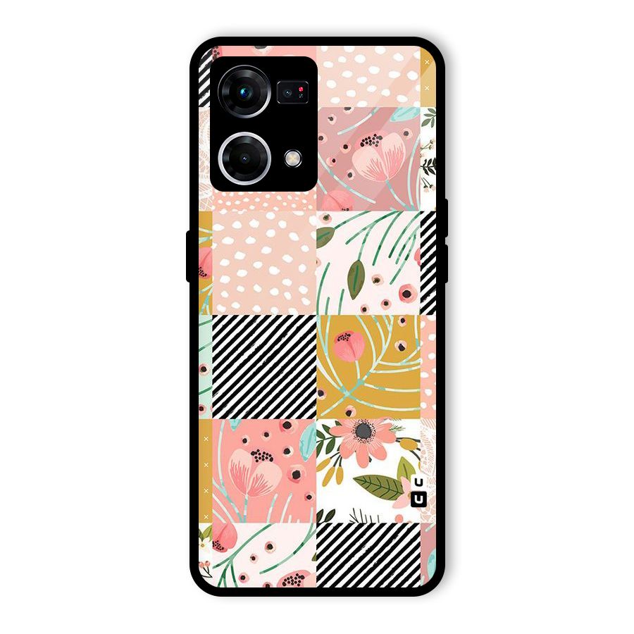 Leaf Stripe Polka Glass Back Case for Oppo F21 Pro 4G