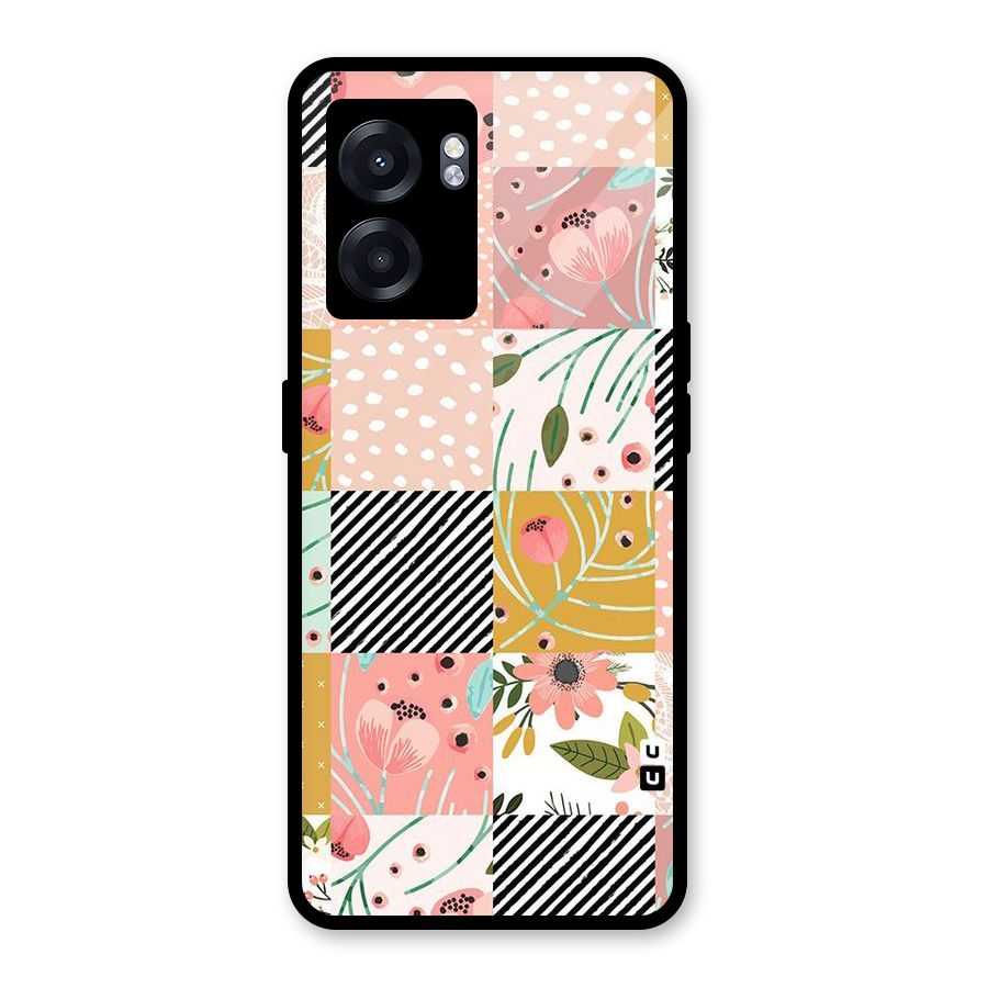 Leaf Stripe Polka Glass Back Case for Oppo K10 (5G)