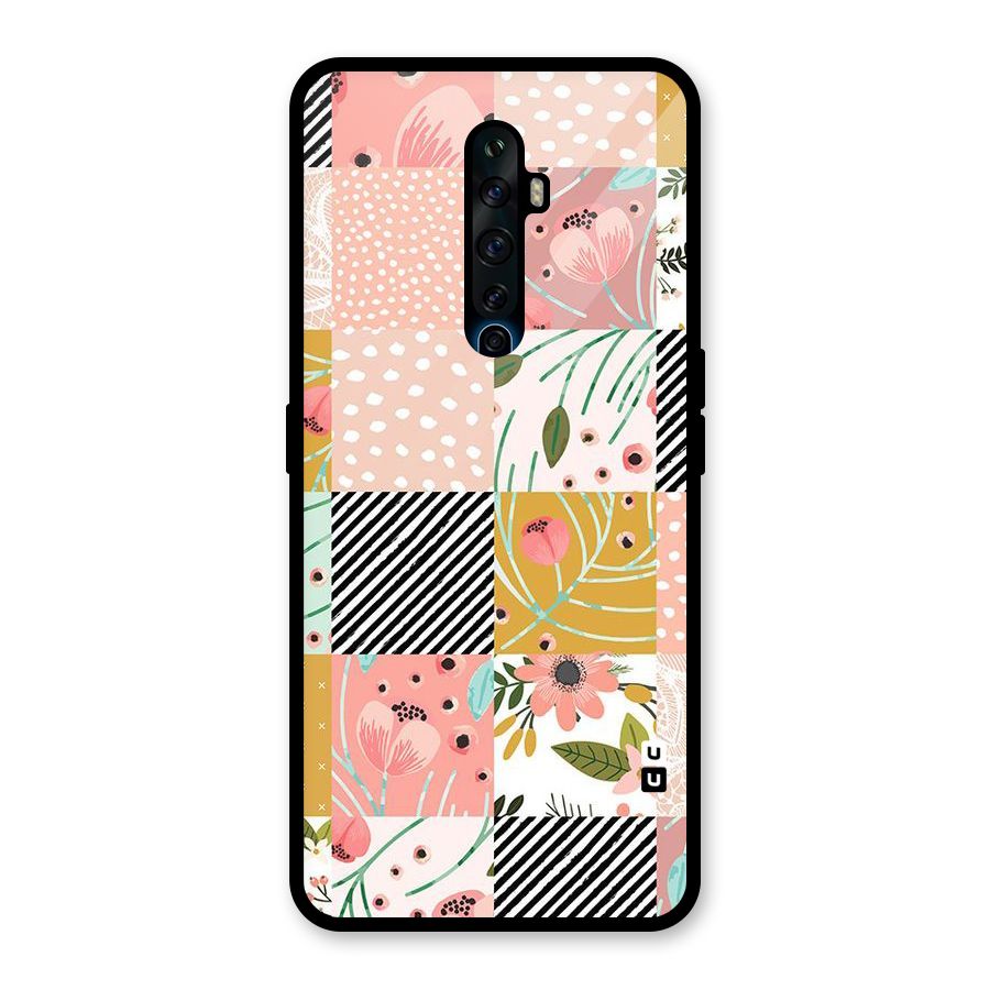 Leaf Stripe Polka Glass Back Case for Oppo Reno2 Z