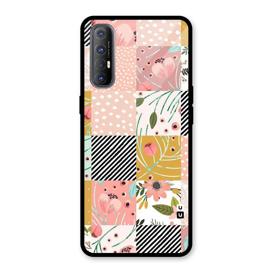 Leaf Stripe Polka Glass Back Case for Oppo Reno3 Pro