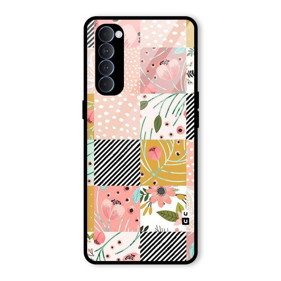 Leaf Stripe Polka Glass Back Case for Oppo Reno4 Pro