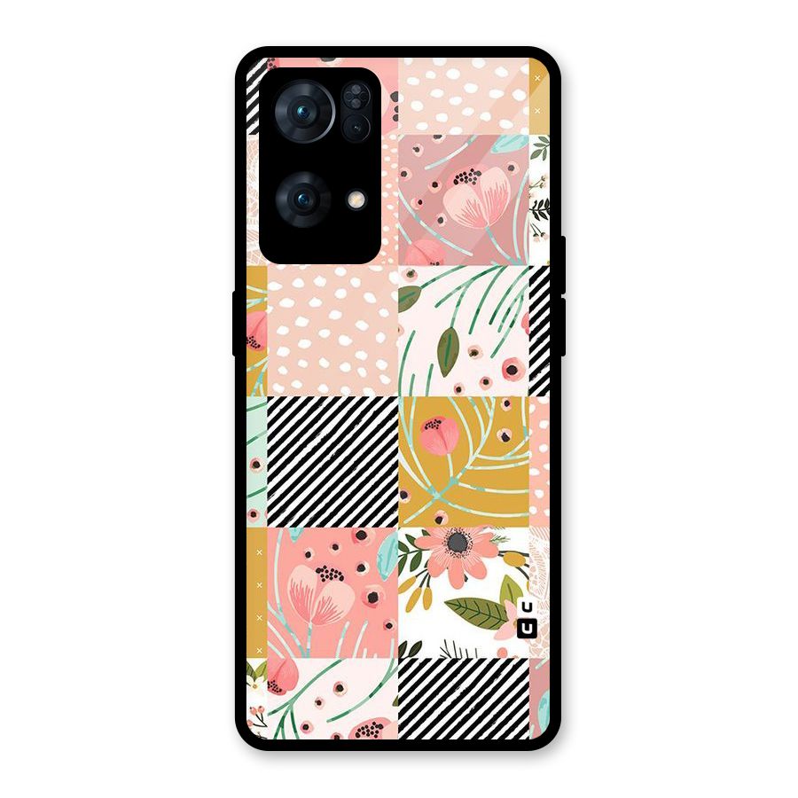 Leaf Stripe Polka Glass Back Case for Oppo Reno7 Pro 5G
