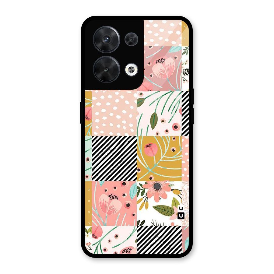 Leaf Stripe Polka Glass Back Case for Oppo Reno8 5G