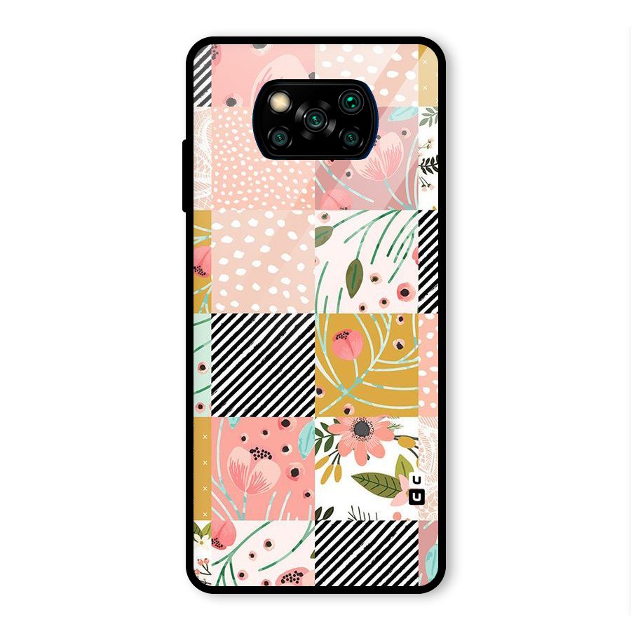 Leaf Stripe Polka Glass Back Case for Poco X3 Pro