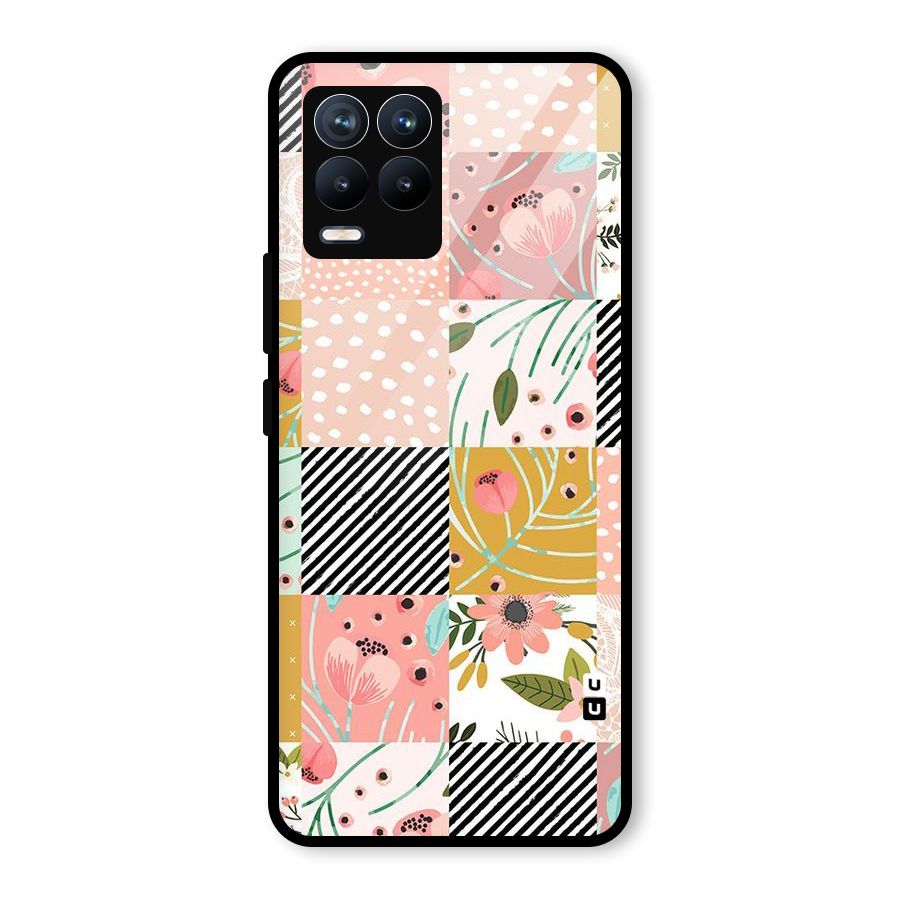 Leaf Stripe Polka Glass Back Case for Realme 8 Pro