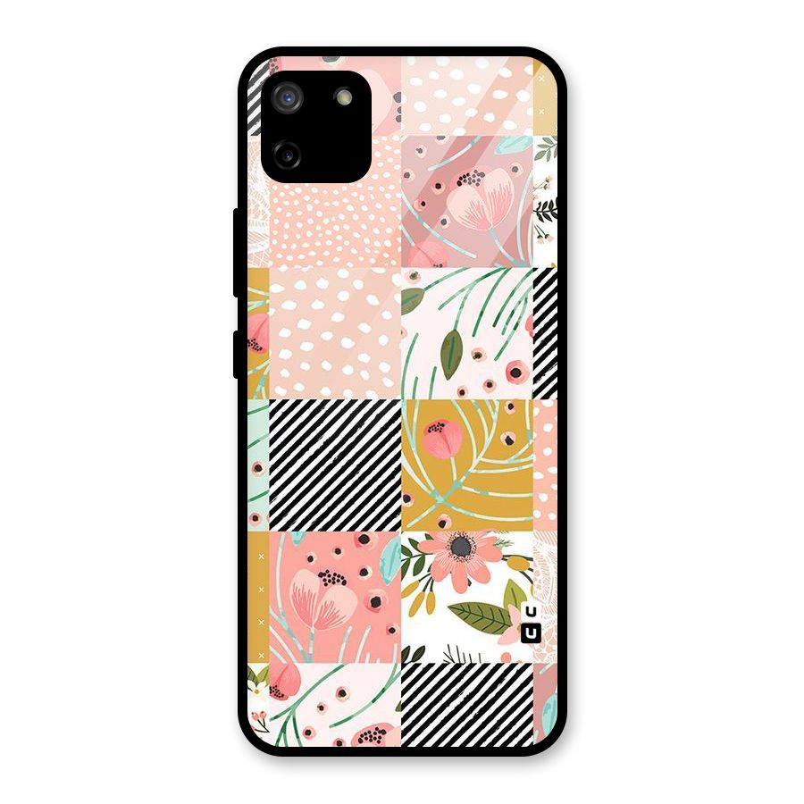 Leaf Stripe Polka Glass Back Case for Realme C11