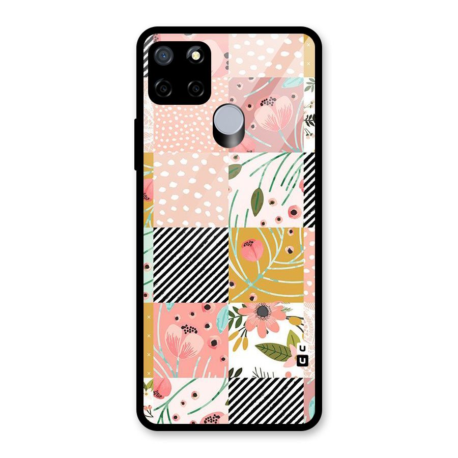 Leaf Stripe Polka Glass Back Case for Realme C15