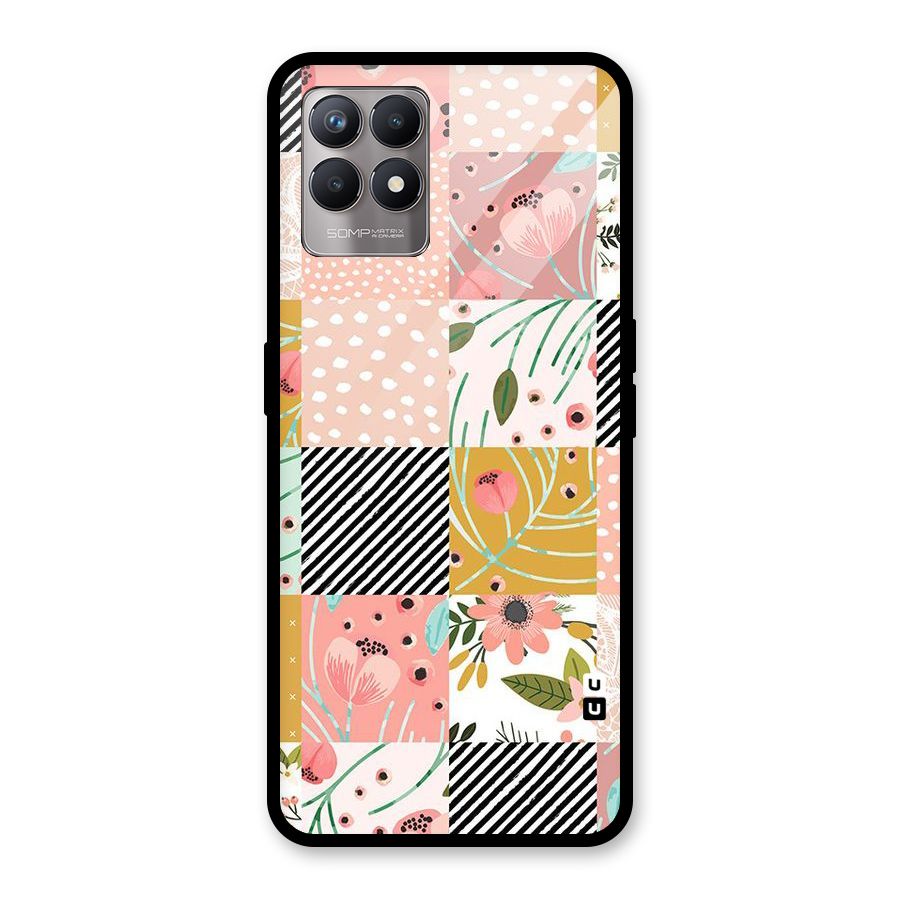 Leaf Stripe Polka Glass Back Case for Realme Narzo 50