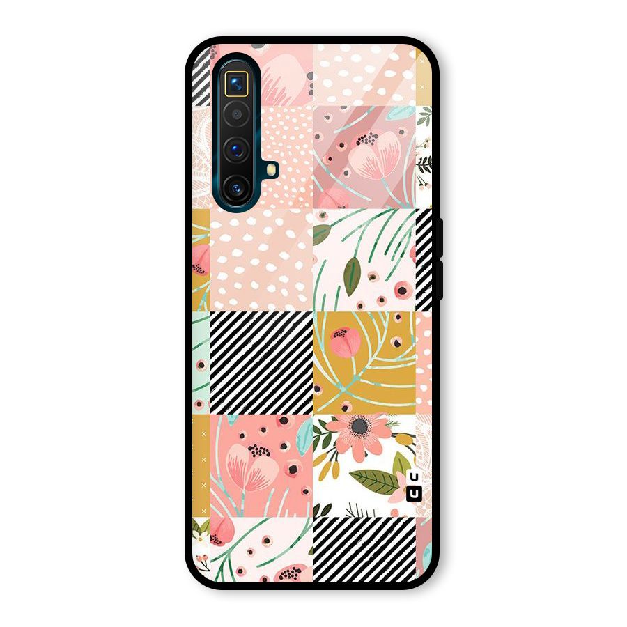Leaf Stripe Polka Glass Back Case for Realme X3