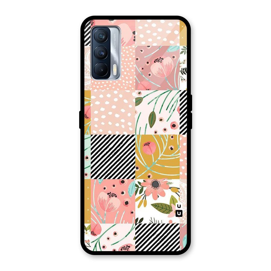 Leaf Stripe Polka Glass Back Case for Realme X7