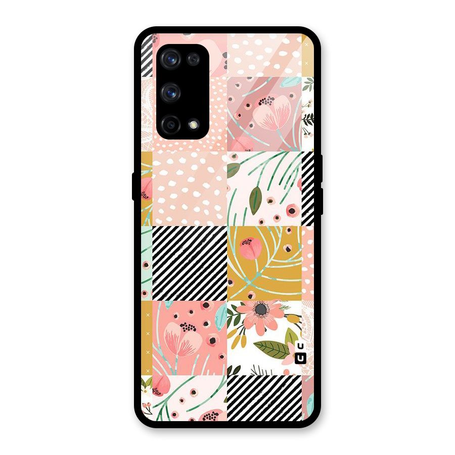 Leaf Stripe Polka Glass Back Case for Realme X7 Pro