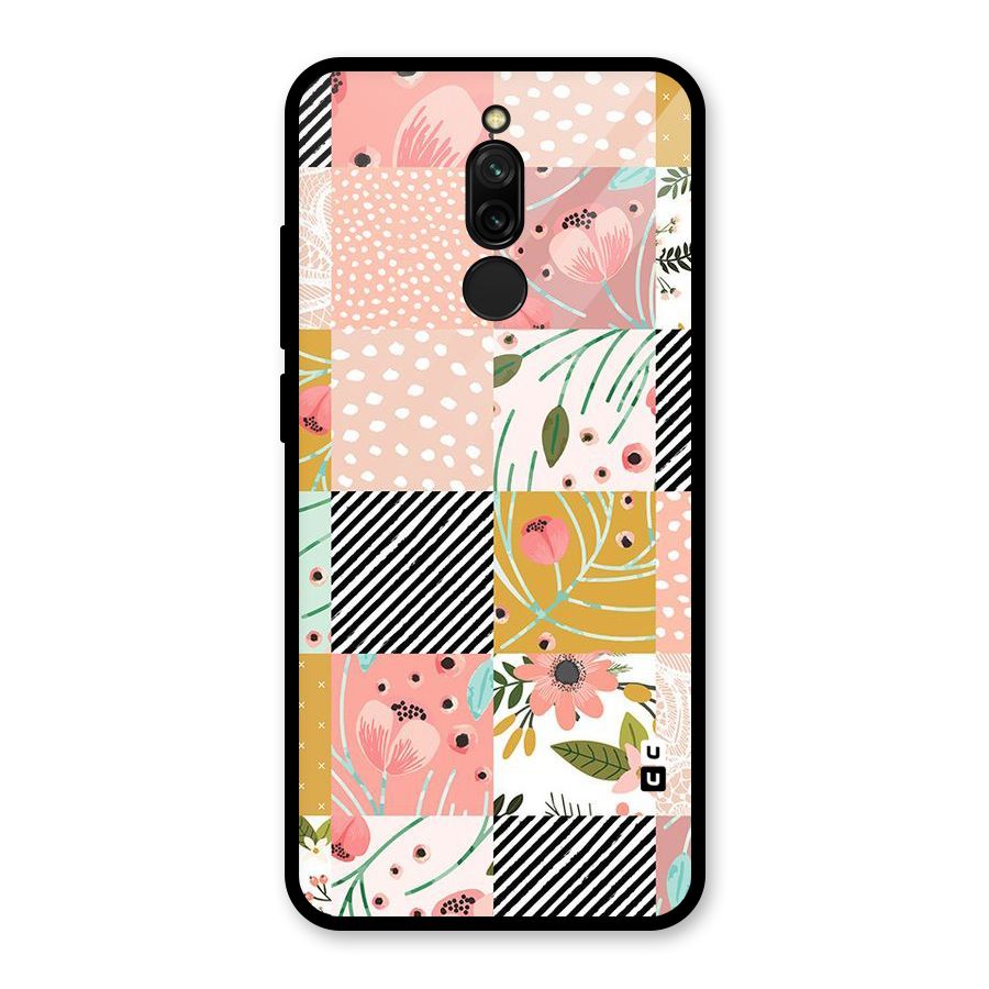 Leaf Stripe Polka Glass Back Case for Redmi 8