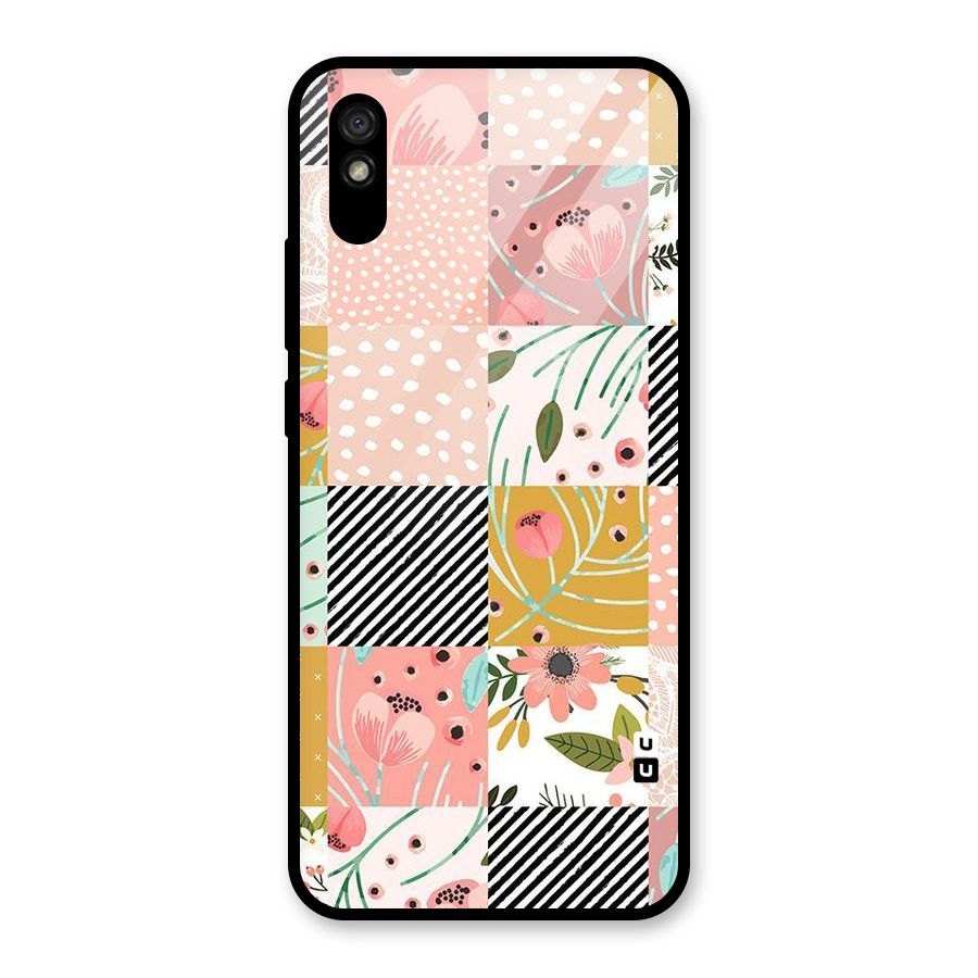 Leaf Stripe Polka Glass Back Case for Redmi 9i