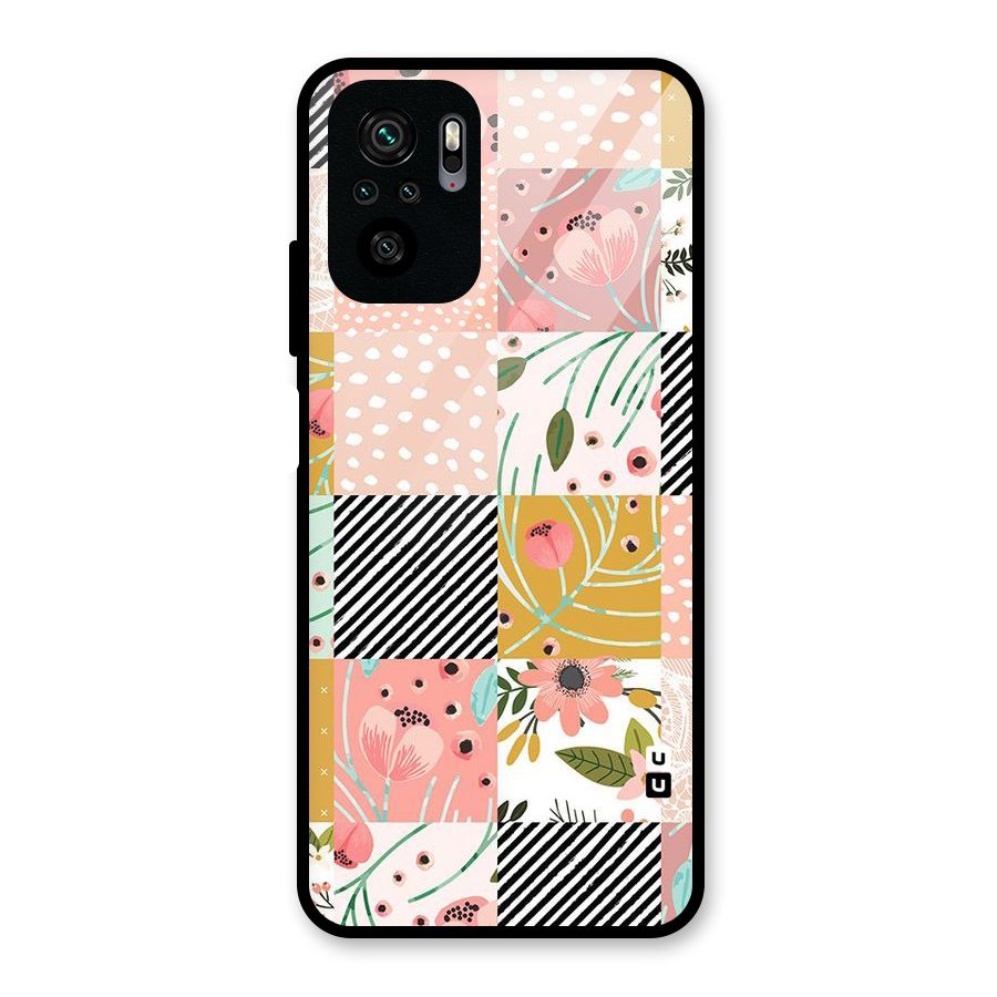 Leaf Stripe Polka Glass Back Case for Redmi Note 10S