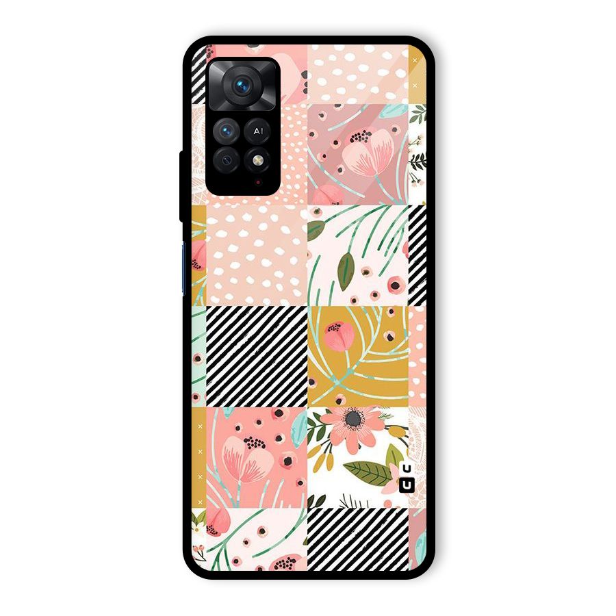 Leaf Stripe Polka Glass Back Case for Redmi Note 11 Pro