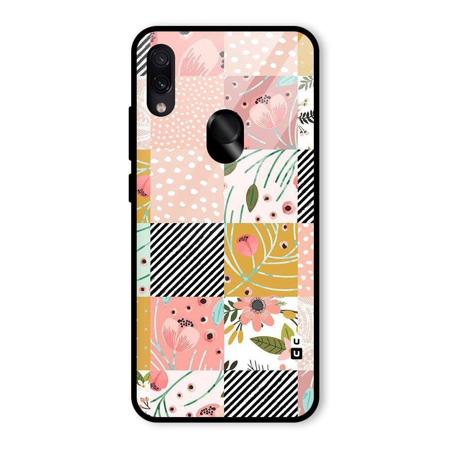 Leaf Stripe Polka Glass Back Case for Redmi Note 7 Pro