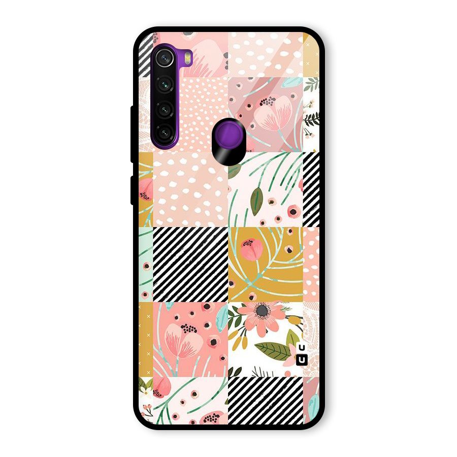 Leaf Stripe Polka Glass Back Case for Redmi Note 8