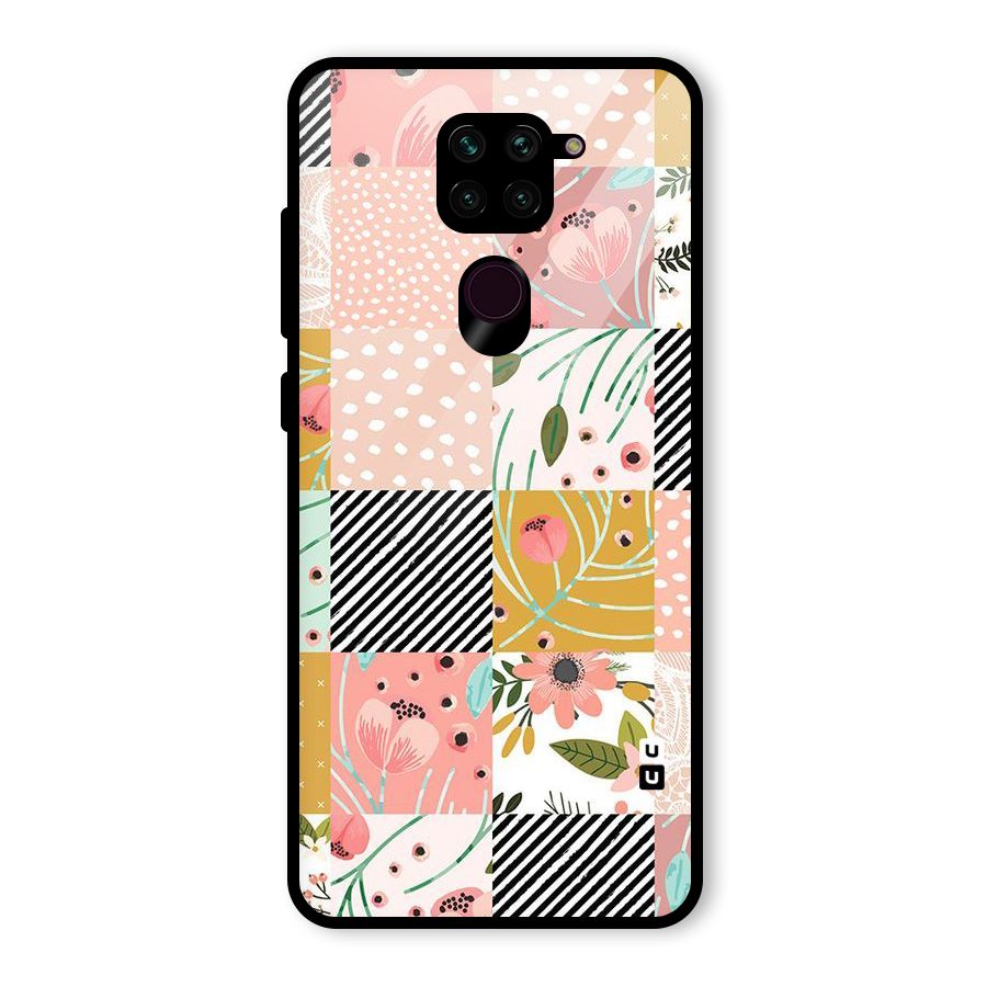 Leaf Stripe Polka Glass Back Case for Redmi Note 9
